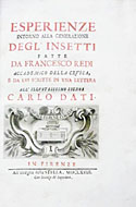 Accademia della Crusca Esperienze intorno alla generazione degli insetti